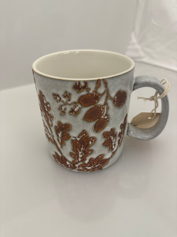 Oak Leaf & Acorn Mug  - White Multi
