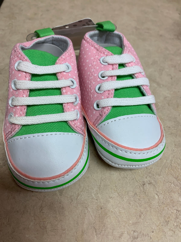 Green and Pink Girl Shoes 0 - 6 month