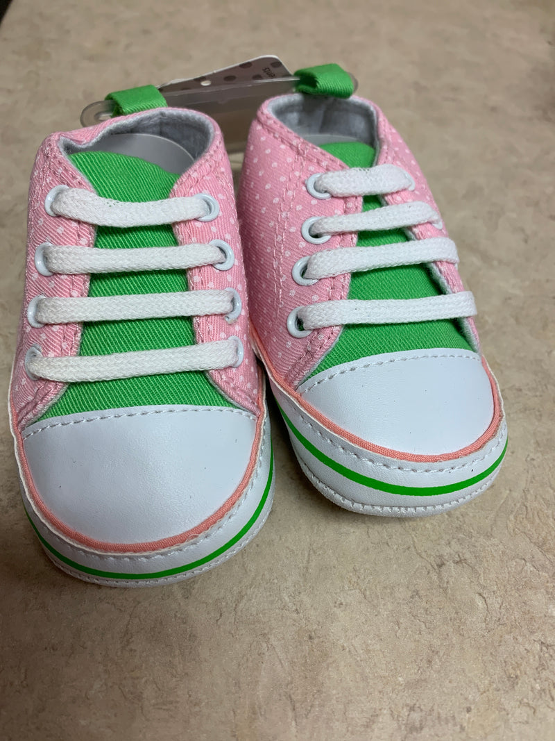 Green and Pink Girl Shoes 0 - 6 month