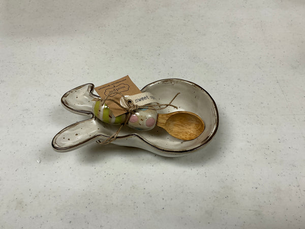 White Bunny Candy Dish Set