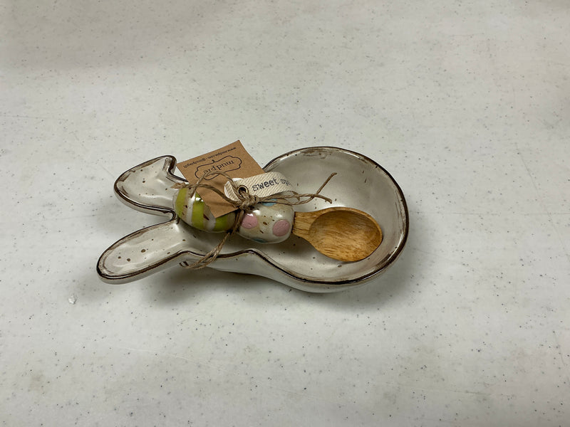 White Bunny Candy Dish Set