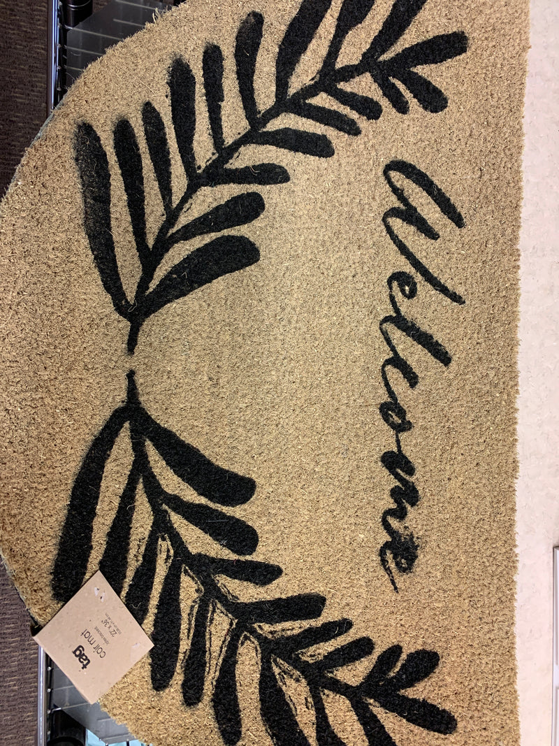 Welcome Fern Shaped Coir Mat