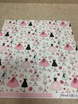 Fashionista Dresses - French Girl  - 12 x 12 - Scrapbook Paper