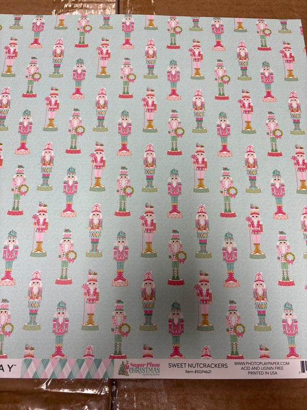 Sweet Nutcrackers - Sugar Plum Christmas - 12 x 12 Scrapbook Paper