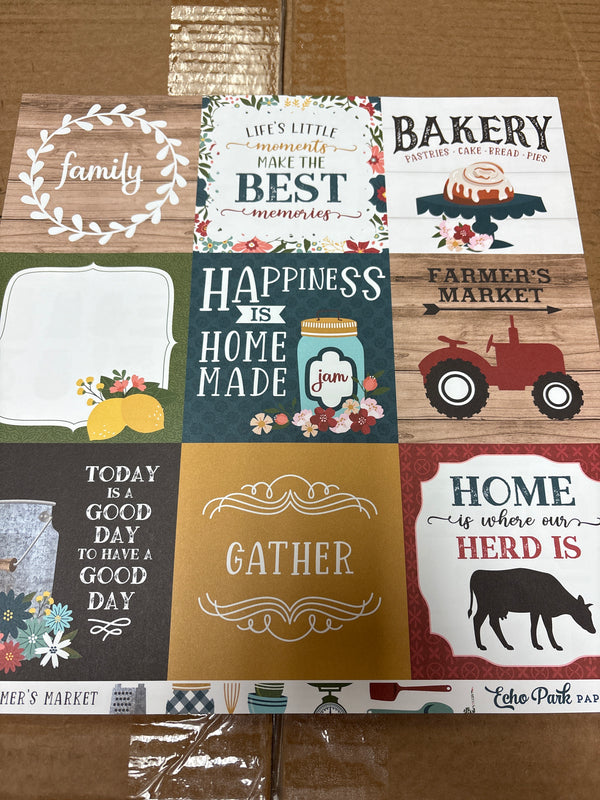 4x4 Journaling Cards - Farmers Market - 12 x 12 Scrapbook Paper
