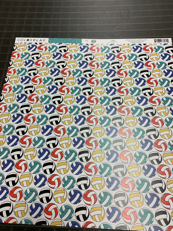 Dig - Volleyball - 12 x 12 Scrapbook Paper