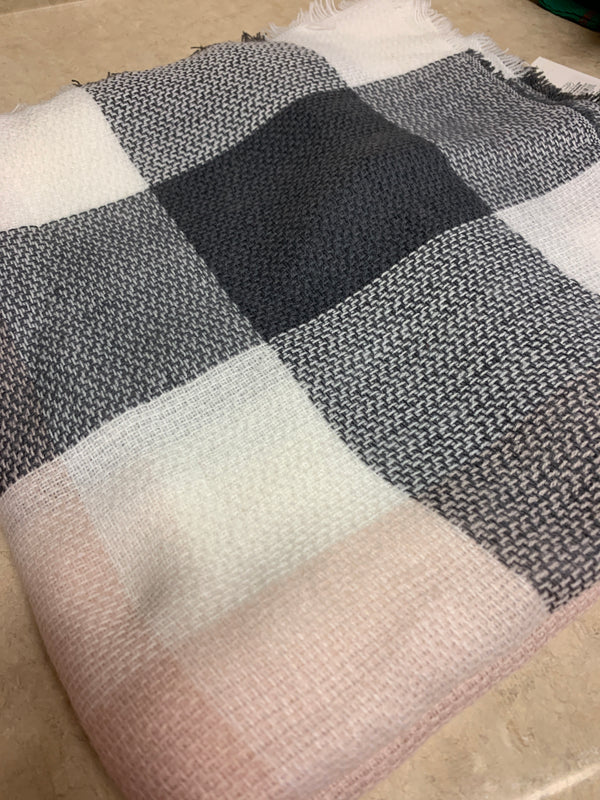 Blush Square Plaid Scarf