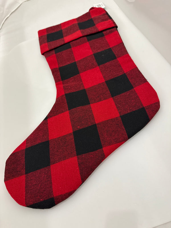 Red and Black Plaid Stocking - 18inches