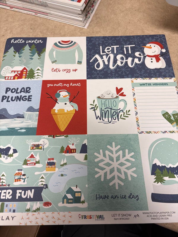 Let It Snow - Frostival - 12 x 12 Scrapbook Paper
