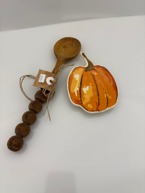 Pumpkin Beaded Spoon Rest
