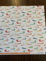 Party Horns Scrapbook Paper - 12 x 12