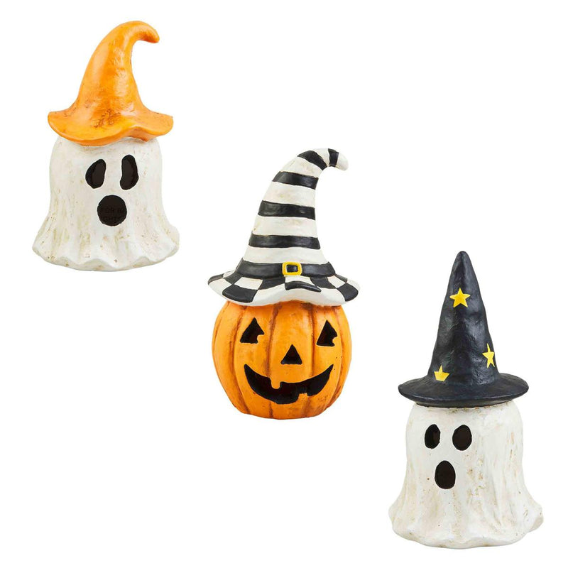 Pumpkin with Black and White Striped Hat Lantern