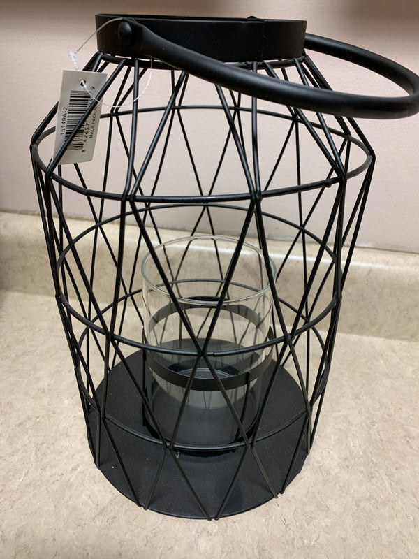 Black Wire Lantern - 16.75 Inch