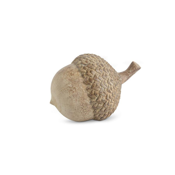 Whitewashed Brown Resin Acorn - 3.5 Inch