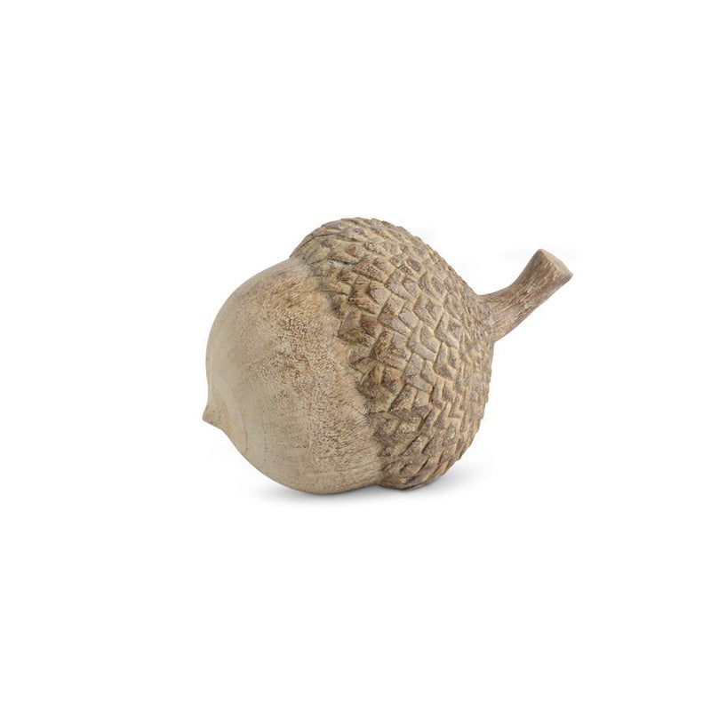 Whitewashed Brown Resin Acorn - 3.5 Inch