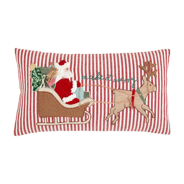 Sleigh Embroidered Pillow
