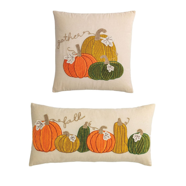 Long Corduroy Pumpkin Pillow