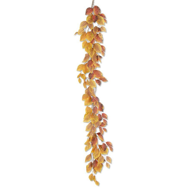 Golden Yellow & Rust Birch Leaves Garland  - 60 inches