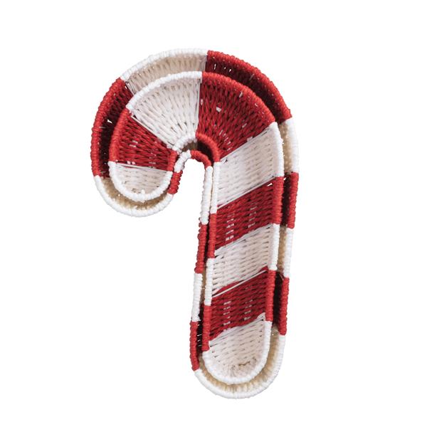 Candy Cane Woven Baskets