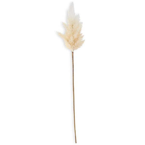 Flocked Cream Pampas Grass Branch - 35inch