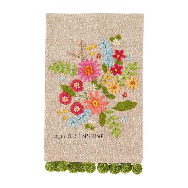 Sun Embroidered Floral Towel