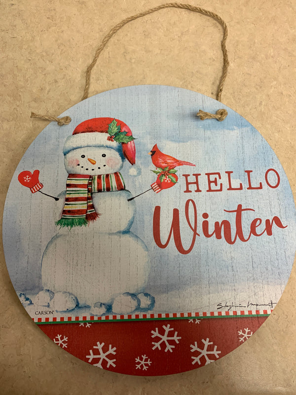 Door Hanger - Snowman Cardinal