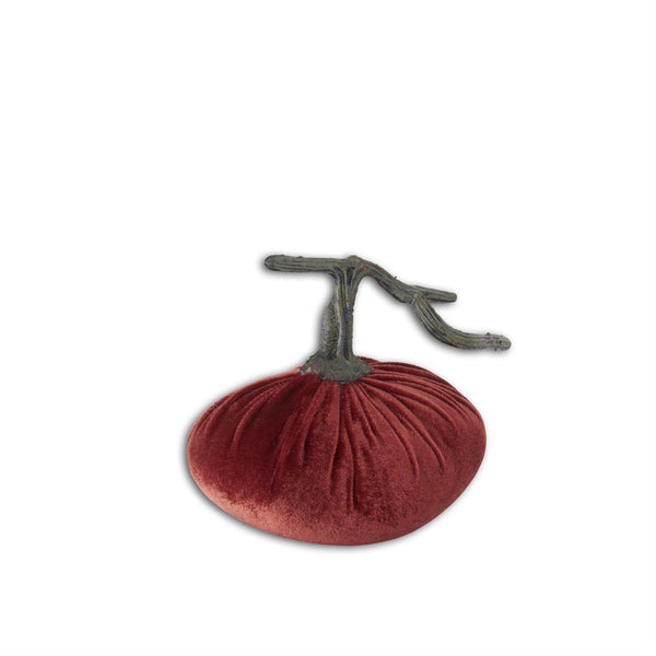 Rust Velvet Stuffed Pumpkin - 5.25 inch