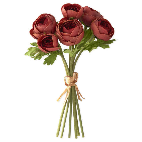 Rust Real Touch Ranunculus Bundle - 10.75Inch - 6 Stems
