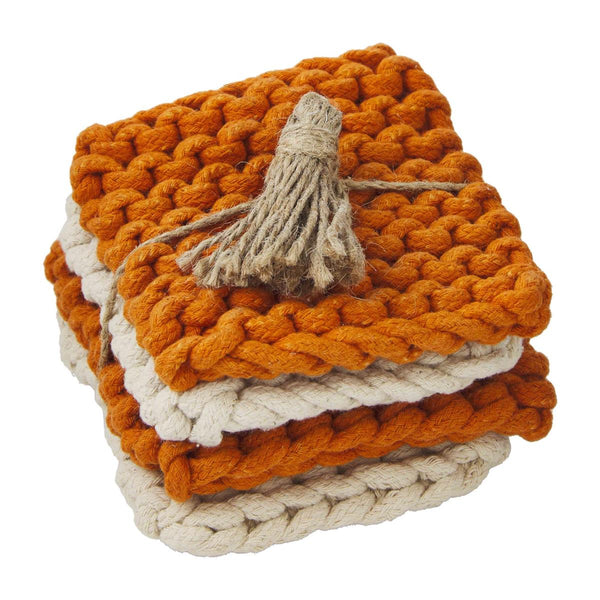 Orange Crochet Coasters