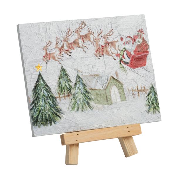 Sleigh Xmas Art Plaque