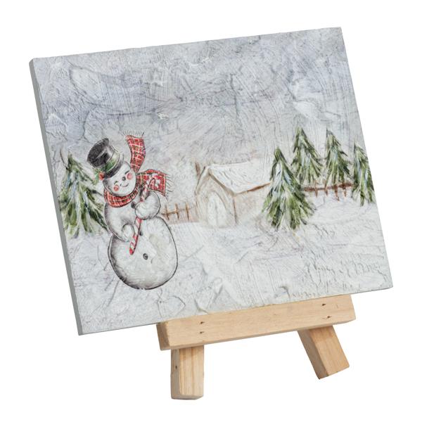 Snowman Xmas Art Plaque