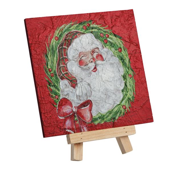 Santa Xmas Art Plaque