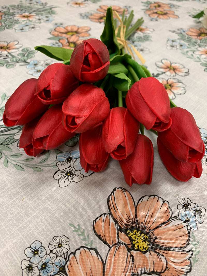 Real Touch Mini Tulip Bouquet - Red