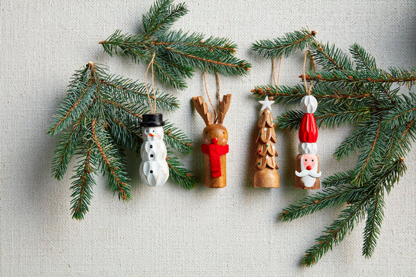 Santa Wood Peg Ornaments