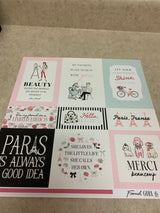 Paris Journaling Cards - French Girl  - 12 x 12 - Scrapbook Paper