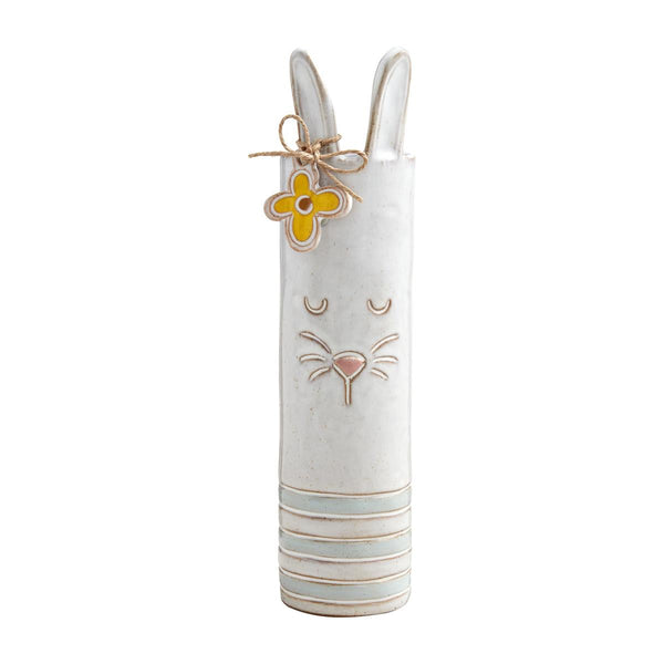Blue Bunny Stem Vase With Flower