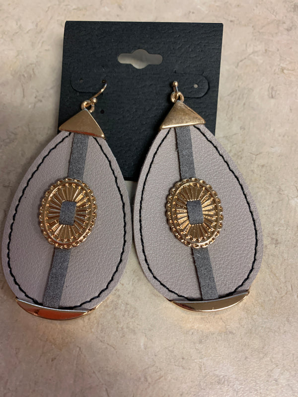 Teardrop Earrings with Stripe
