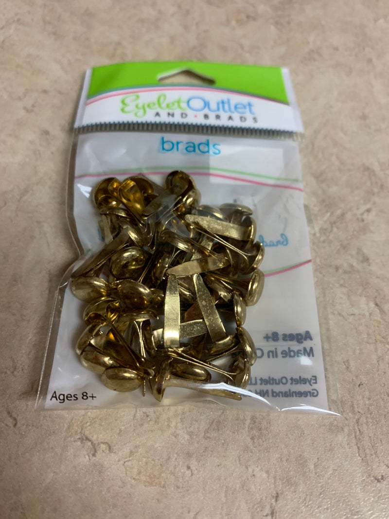 Shinny Gold Brads - 8mm - 40 Count