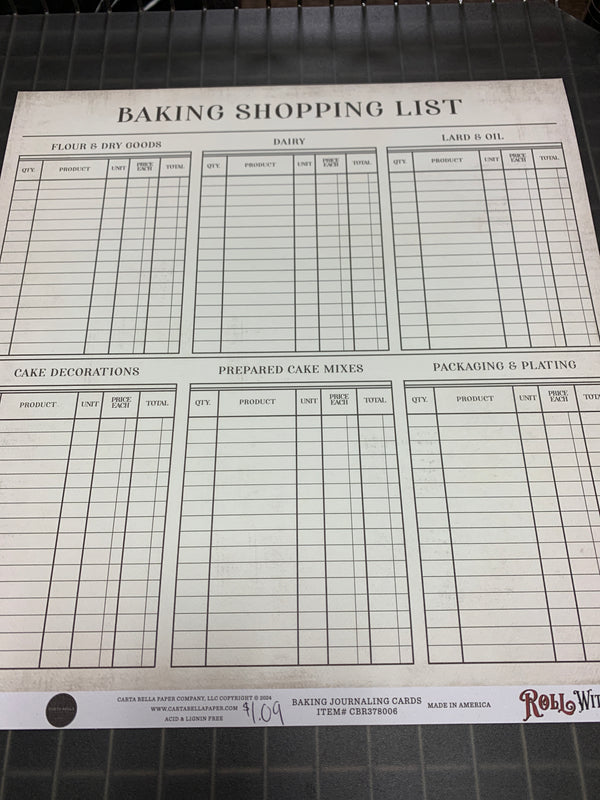 Baking Journaling Cards - Roll With It