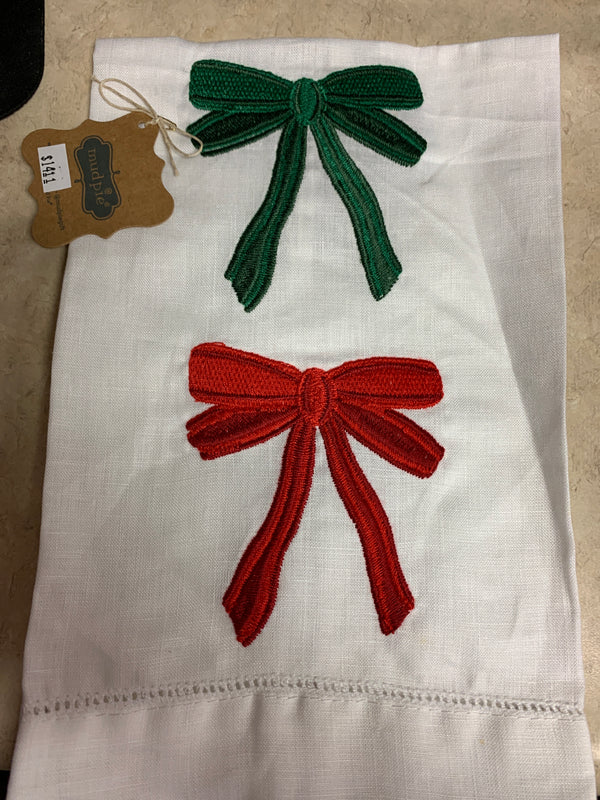 Two Bows Embroidered Towel