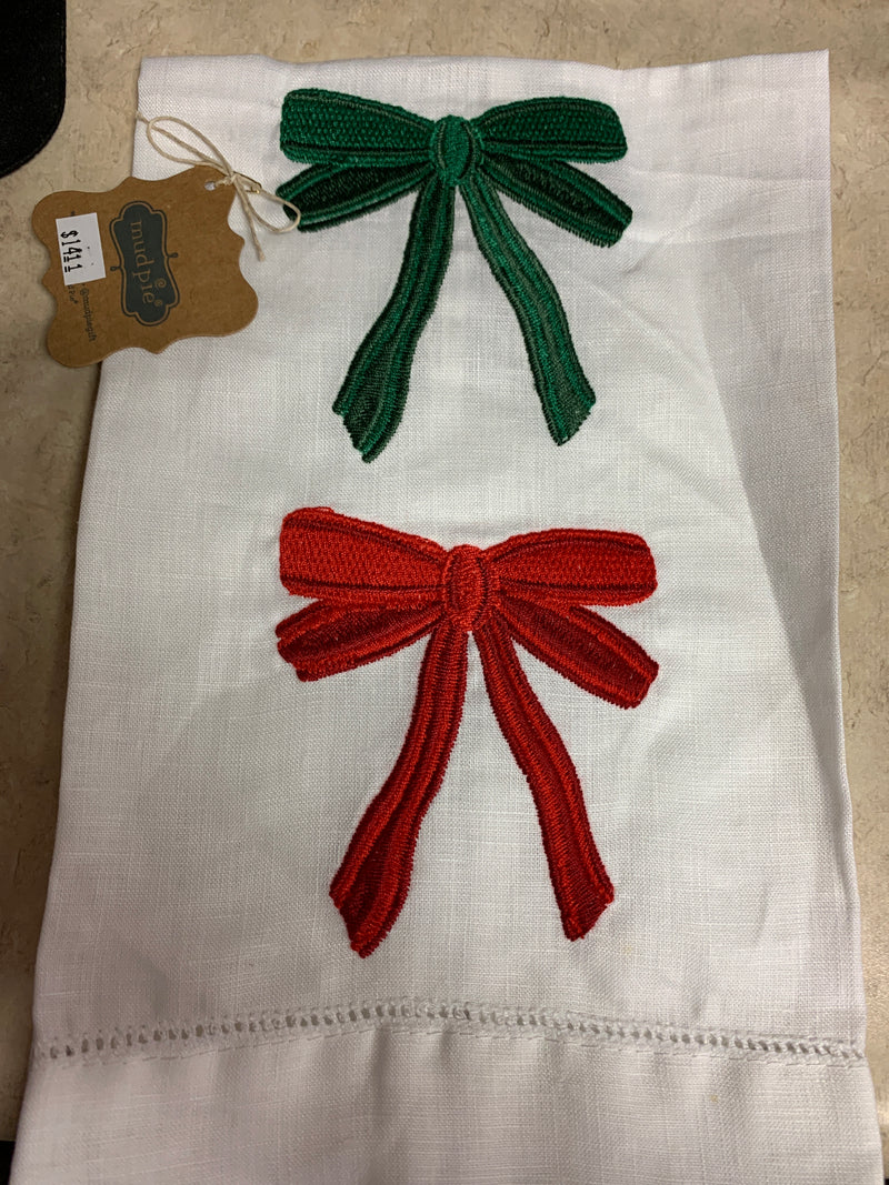 Two Bows Embroidered Towel