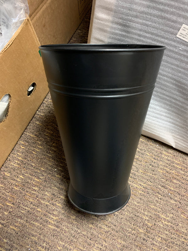 Tall Black Tin Buckets - Large