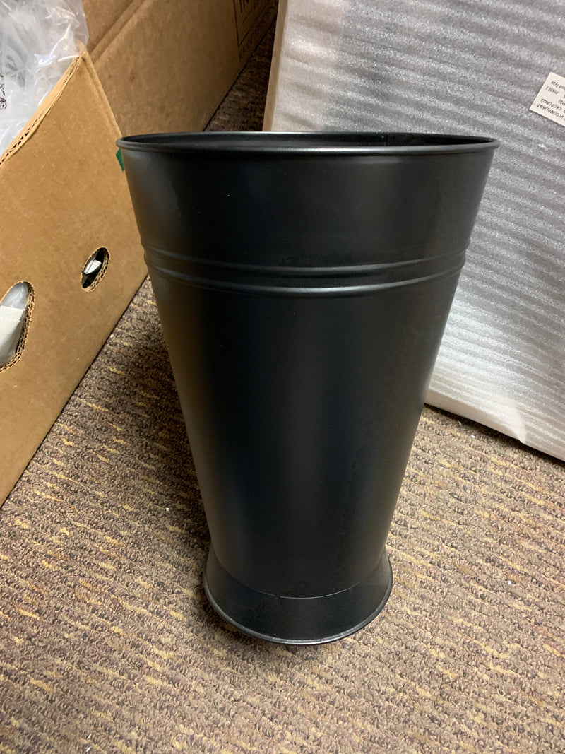 Tall Black Tin Buckets - Large