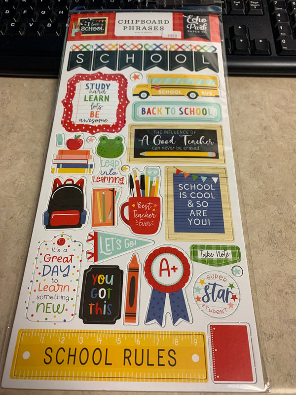 Chipboard Phrases - I Love You