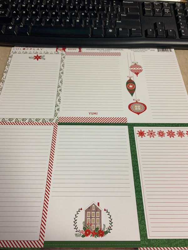 Holiday Recipe Cards (Vertical) - Paper