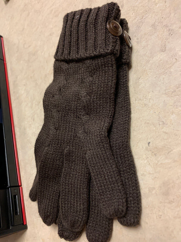 Brown Cable Gloves