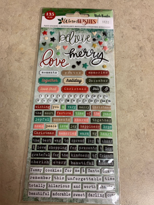Warm Wishes - Puffy Stickers