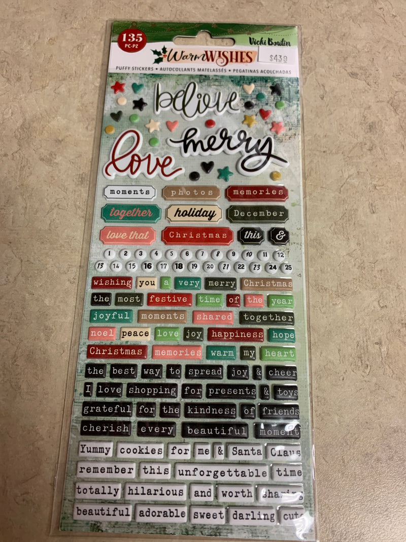 Warm Wishes - Puffy Stickers