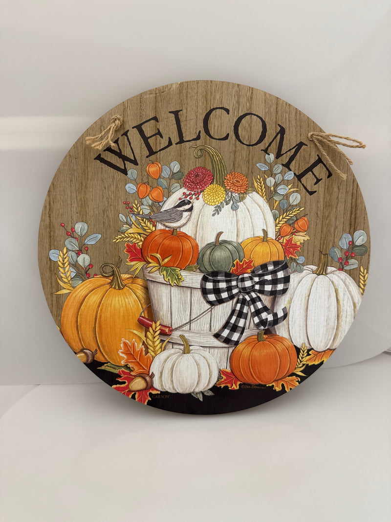 Autumn Bucket - Door Hanger