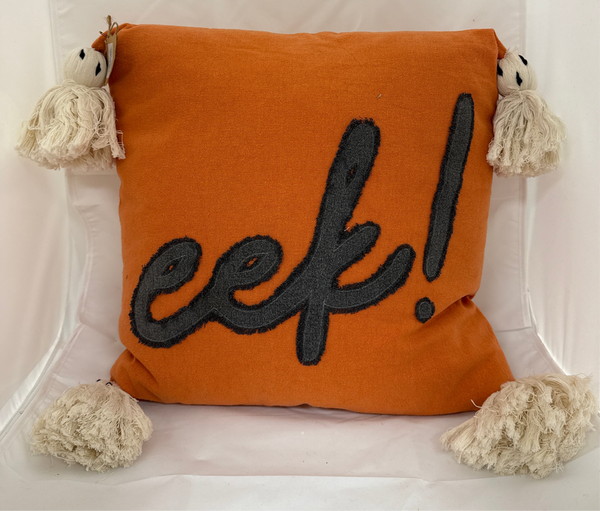 Eek Ghost Tassel Pillow